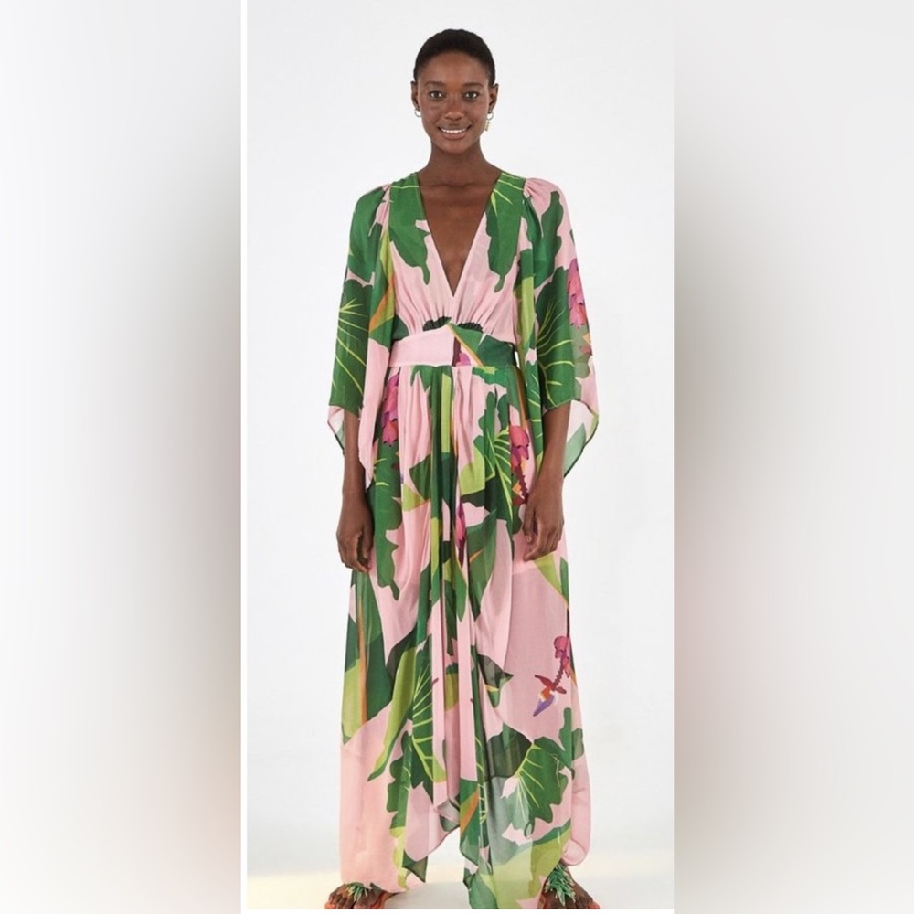 Farm Rio stunning maxi tropical dress